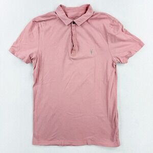 All Saints Polo Shirt Size S Mens Short‎ Sleeve Pink